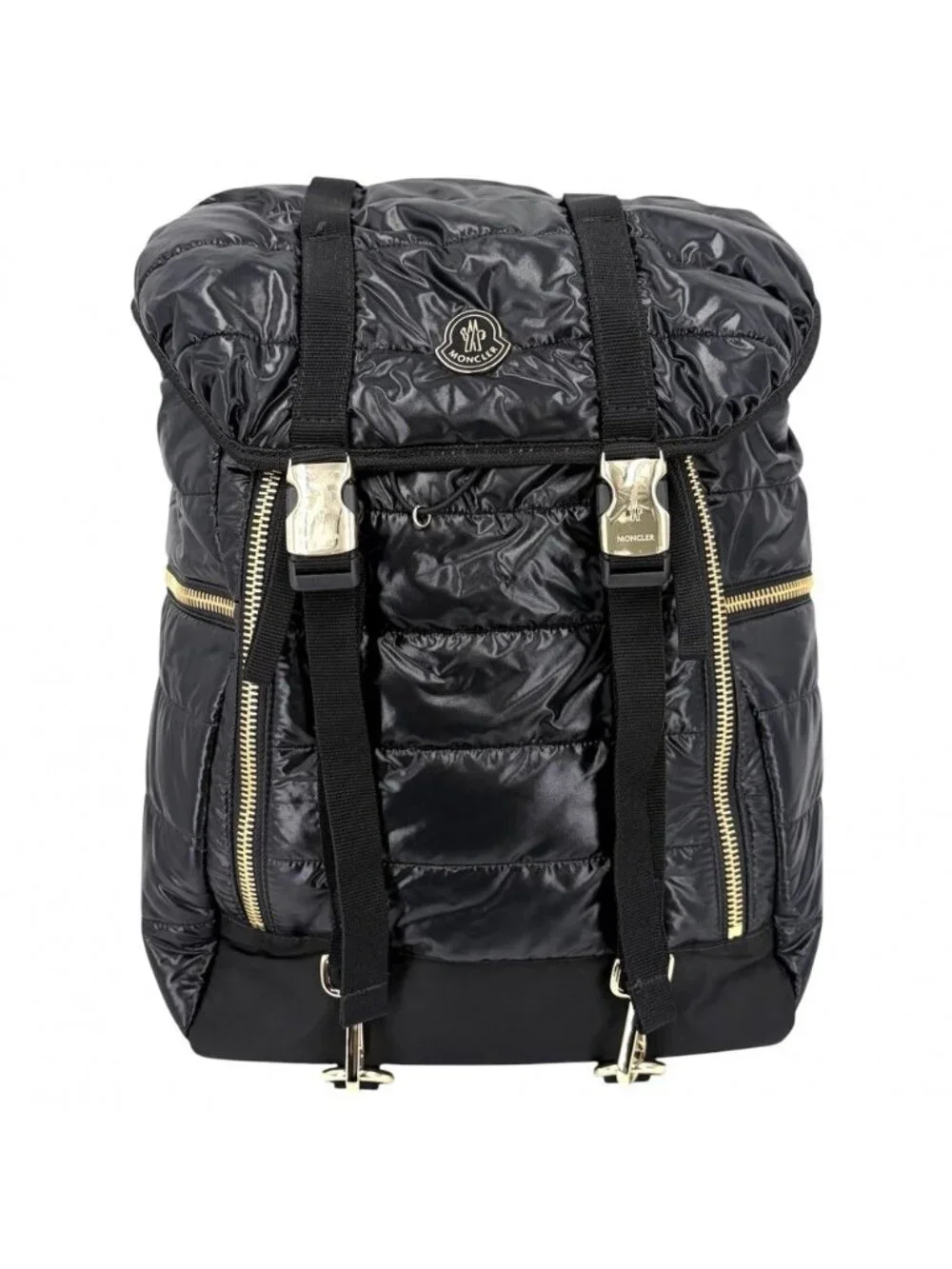 Moncler Backpack Nylon Black Gold